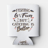 Fischen macht Spaß beim Fang ist besser - Hobby Zi Dosenkühler (Rückseite)