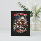 Fischen mit dem Weihnachtsmann Postkarte (Stehend Vorderseite)