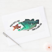 Fischen mit Höflichkeit in der künstlerischen Mike Rechteckiger Aufkleber (Umschlag)