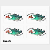 Fischen mit Höflichkeit in der künstlerischen Mike Rechteckiger Aufkleber (Blatt)