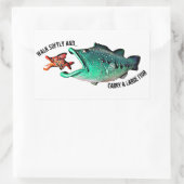 Fischen mit Höflichkeit in der künstlerischen Mike Rechteckiger Aufkleber (Tasche)