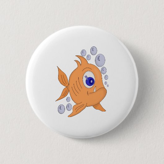 Fischen mit scharfen Zähnen Button (Vorderseite)