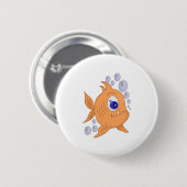 Fischen mit scharfen Zähnen Button (Vorne & Hinten)