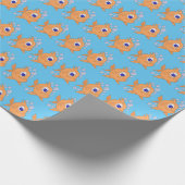 Fischen mit scharfen Zähnen Geschenkpapier (Ecke)
