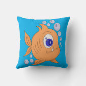 Fischen mit scharfen Zähnen Kissen (Rückseite)