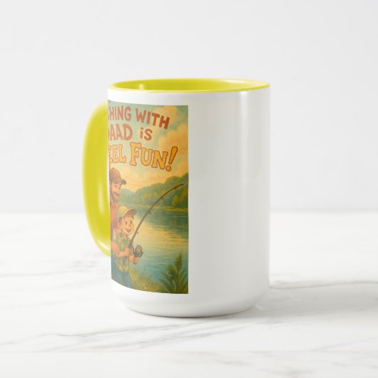 Fischen mit Vater ist Reel Fun! Tasse (Vorderseite Links)