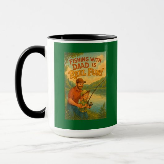 Fischen mit Vater ist Reel Fun! Tasse (Links)
