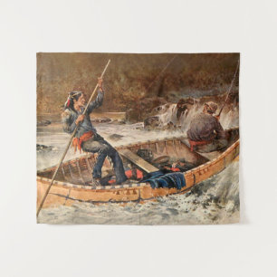 „Fischen nach Forellen“ Western Art von Frank Fell Wandteppich