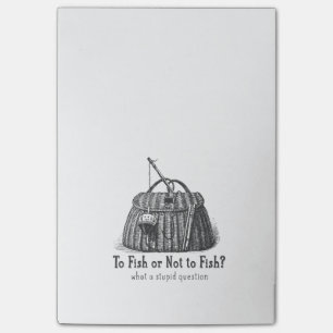 Fischen oder nicht dumme Frage Vintage-Tackle-Box Post-it Klebezettel
