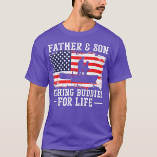 Fischen Patriotische US-amerikanische Flagge Buddi T-Shirt