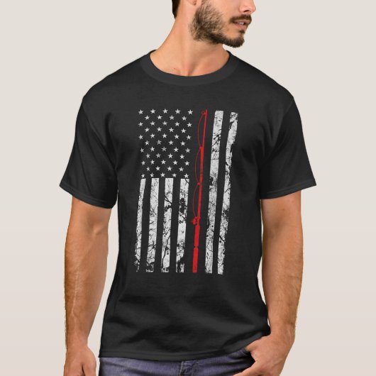 Fischen Pole American Flag Geschenk für Fischer T  T-Shirt (Vorderseite)