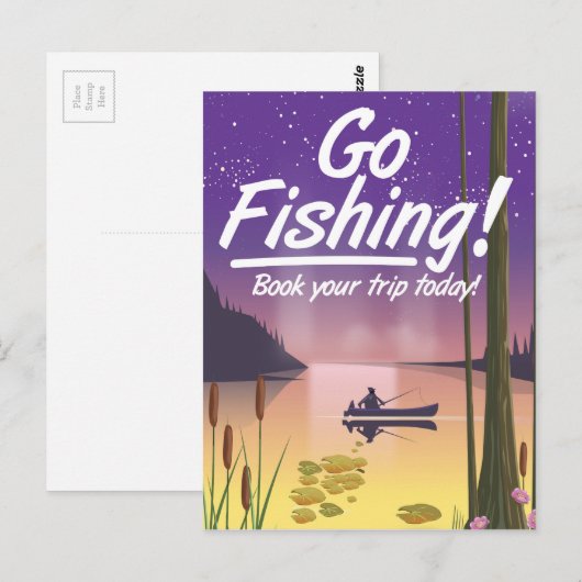 Fischen! Postkarte (Vorne/Hinten)