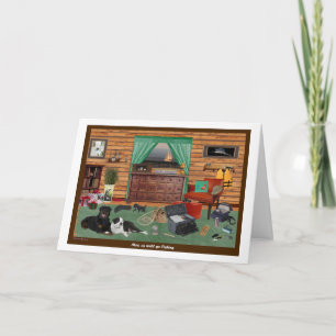 Fischen-Raum-Geburtstags-Karte Karte