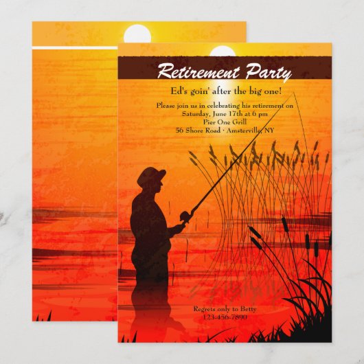 Fischen-Ruhe-Einladung Einladung (Vorne/Hinten)