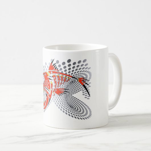 Fischen Sie Entwurf auf Weiß 11 Kaffeetasse (VorderseiteRechts)