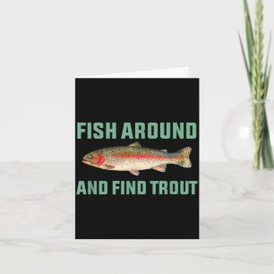 Fischen Sie herum und finden Sie Forellen Lustiger Karte