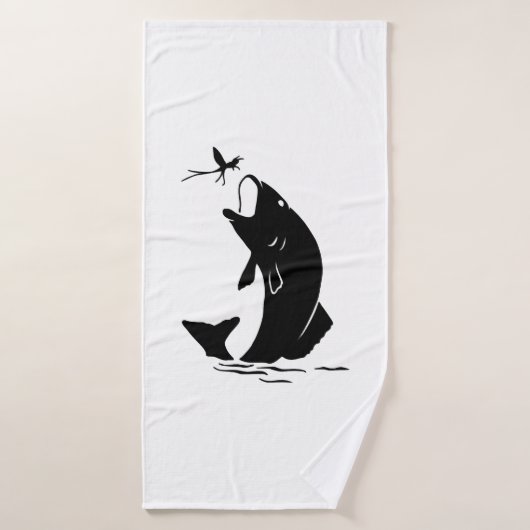 Fischen Sprünge Larvea Hook Fisherman Geschenk Badehandtuch (Badehandtuch)