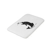 Fischen Sprünge Larvea Hook Fisherman Geschenk Badematte (Schrägansicht)
