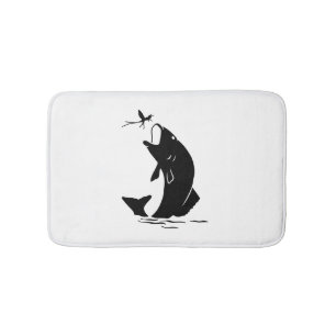 Fischen Sprünge Larvea Hook Fisherman Geschenk Badematte