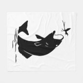Fischen Sprünge Larvea Hook Fisherman Geschenk Fleecedecke (Vorderseite (Horizontal))