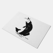 Fischen Sprünge Larvea Hook Fisherman Geschenk Fußmatte (Schrägansicht)