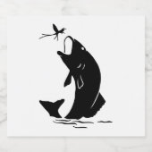 Fischen Sprünge Larvea Hook Fisherman Geschenk Schaumweinetikett (Einzelnes Label)