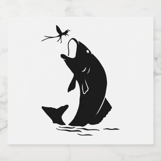 Fischen Sprünge Larvea Hook Fisherman Geschenk Schaumweinetikett (Einzelnes Label)