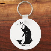 Fischen Sprünge Larvea Hook Fisherman Geschenk Schlüsselanhänger (Vorderseite)