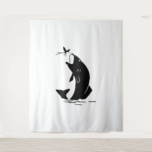 Fischen Sprünge Larvea Hook Fisherman Geschenk Wandteppich (Vorderseite)