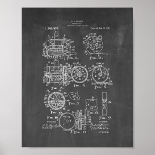 Fischen-Spule Patent - Tafel Poster