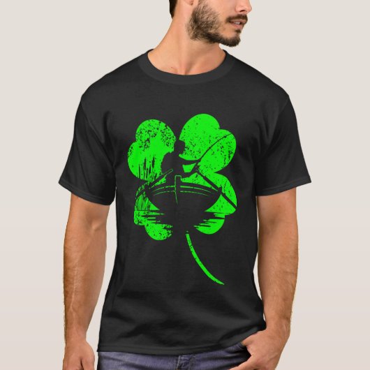 Fischen St. Patrick's Day Kleeblatt  Fischen T-Shirt (Vorderseite)
