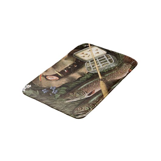 Fischen-Stillleben Badematte (Schrägansicht)