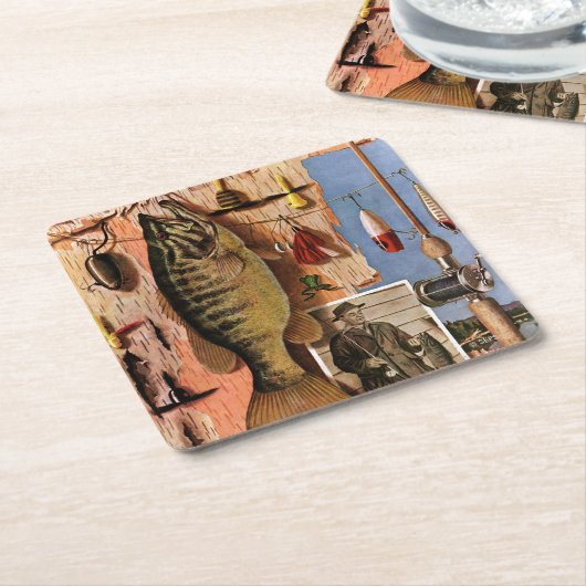 Fischen-Stillleben durch John Atherton Rechteckiger Pappuntersetzer (angewinkelt)