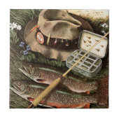 Fischen-Stillleben Fliese (Vorderseite)