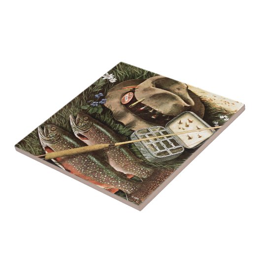 Fischen-Stillleben Fliese (Seite)