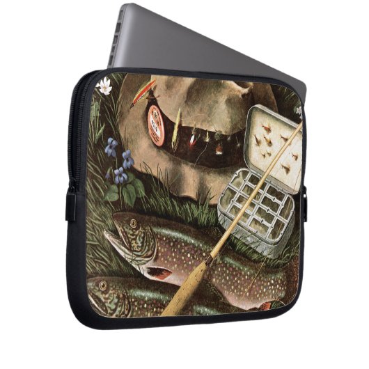 Fischen-Stillleben Laptopschutzhülle (Vorne Rechts)