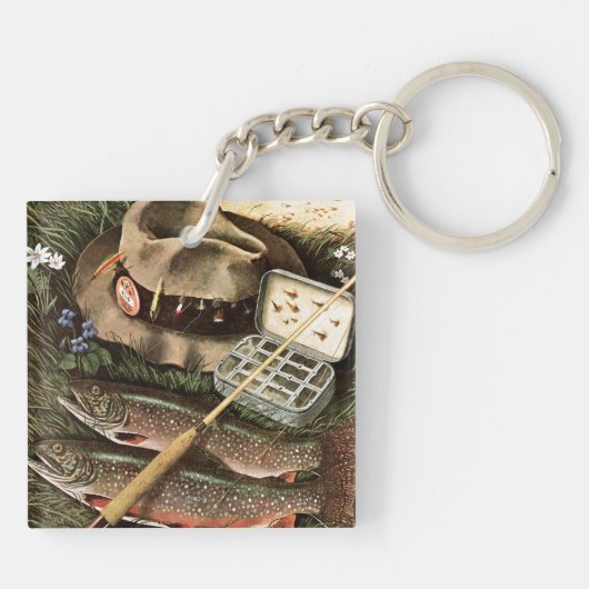 Fischen-Stillleben Schlüsselanhänger (Rückseite)