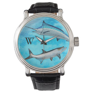 Fischen Tarpon Marlin Blauwasser Initiale Armbanduhr