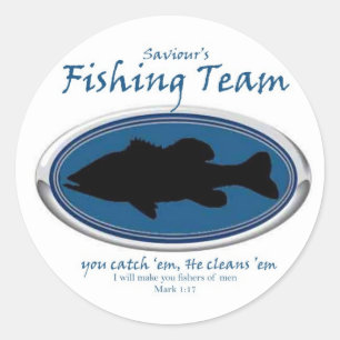 Fischen-Team Runder Aufkleber