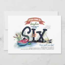 Fischen Themenjunge 6. Geburtstag Einladung