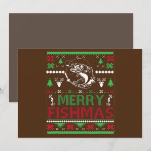 FISCHEN Ugly Christmas Bekleidung Bass Fisch, Merr Einladung