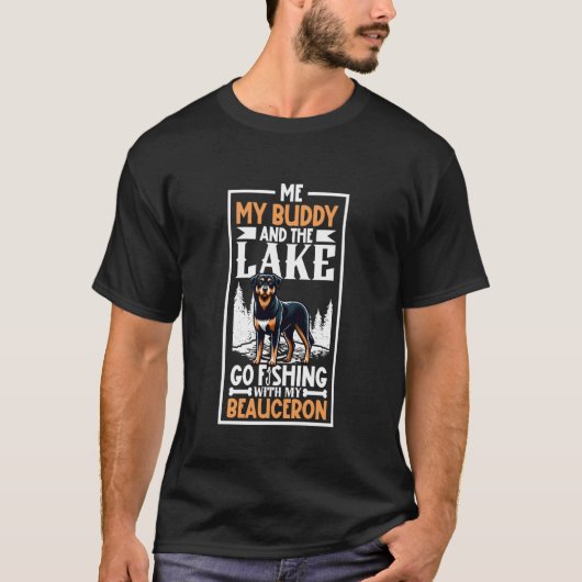 Fischen und Beauce-Schäferhund T-Shirt (Vorderseite)