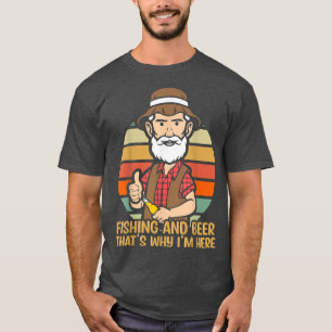 Fischen und Bier, deshalb bin ich hier Angeller Fi T-Shirt