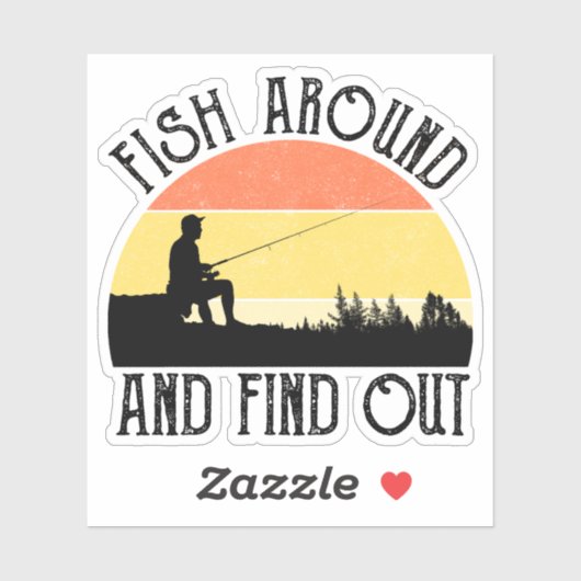 Fischen und erfahren aufkleber (Blatt)