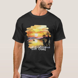 Fischen und Hunde Lover "Life Goals" Trendy Sunset T-Shirt