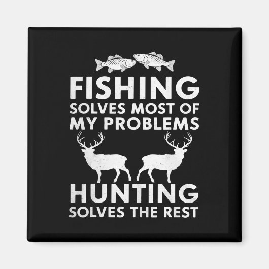 Fischen und Jagd Geschenke Vatertag Spaß Jäger Magnet (Vorne)