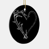 Fischen und Jagen Herzkünstlerischer Antler & Hake Keramik Ornament (Rechts)