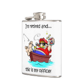 Fischen und Ruhestand Flachmann (Links)