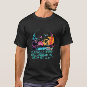 Fischen und Trinken Lustiger Angelhumor Angler B T-Shirt