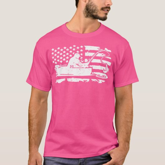 Fischen unter amerikanischer Flagge erschüttert US T-Shirt (Vorderseite)